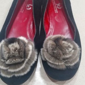 SOLD. 100% Italian high end leather, suede & real fur shoes, size-8.5. SOLD.
